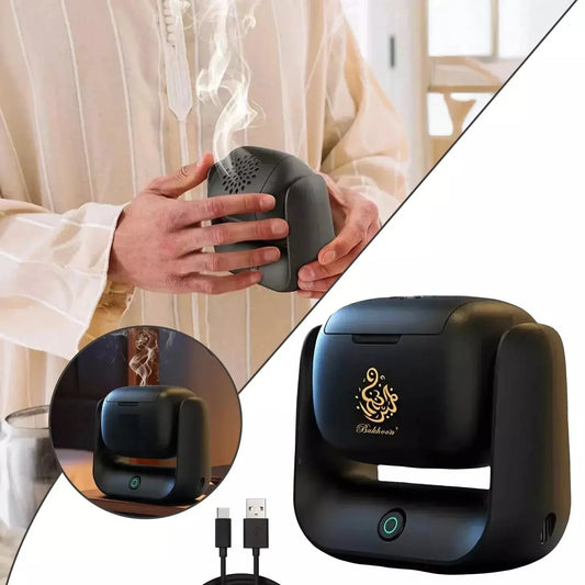 Luxury Rotating Electric Bukhoor Burner – Elegant Incense Diffuser for Home & Office