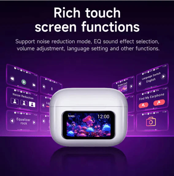 Hoco EW72 Touch Screen BT Earbuds – Stylish, Smart & Comfortable Fit