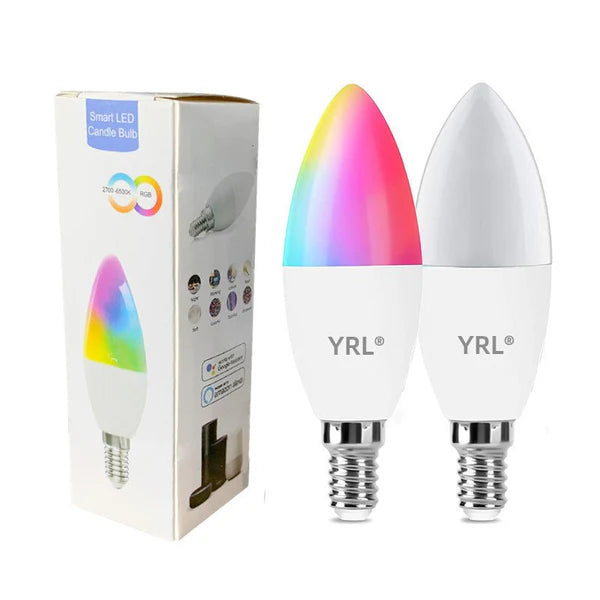 Smart E14 WiFi LED Bulb – RGB + White, Dimmable, Alexa/Google Home Compatible