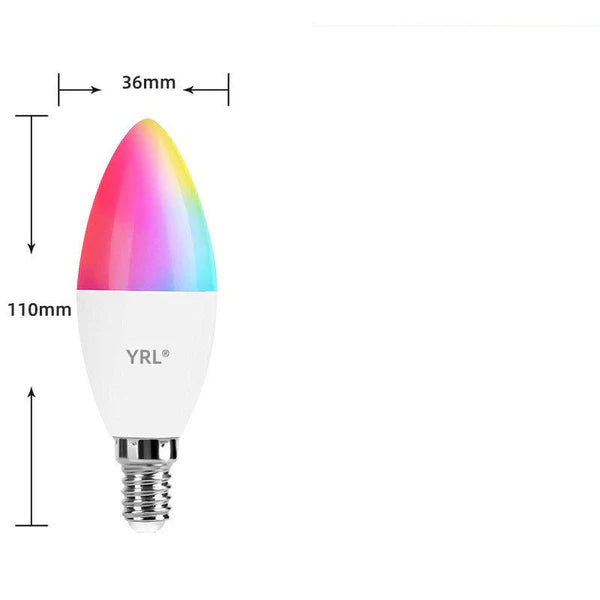 Smart E14 WiFi LED Bulb – RGB + White, Dimmable, Alexa/Google Home Compatible