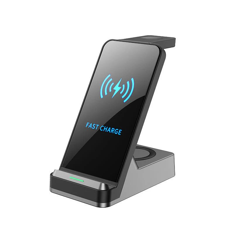 H15 Three-in-One Wireless Charging Stand – Compact, Powerful, Convenient