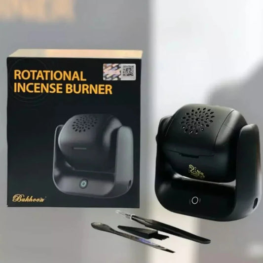 Luxury Rotating Electric Bukhoor Burner – Elegant Incense Diffuser for Home & Office