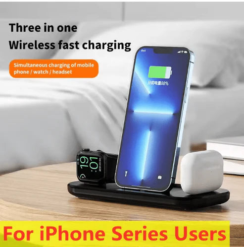 Ultra-Slim Foldable Wireless Charger Dock – Fast Charging, Zero Clutter