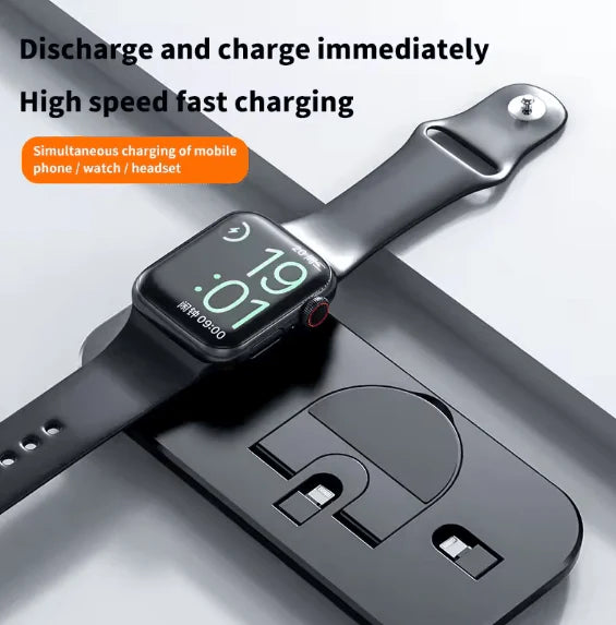 Ultra-Slim Foldable Wireless Charger Dock – Fast Charging, Zero Clutter