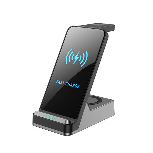 H15 Three-in-One Wireless Charging Stand – Compact, Powerful, Convenient